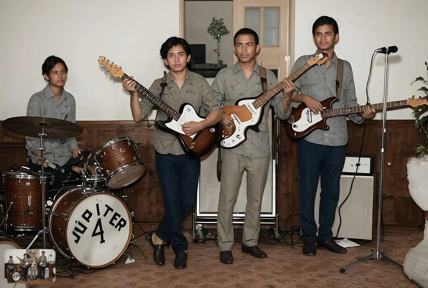 Jáder, Luiz Paulo, Roberto Farias e Flávio, da Banda Júpiter 4